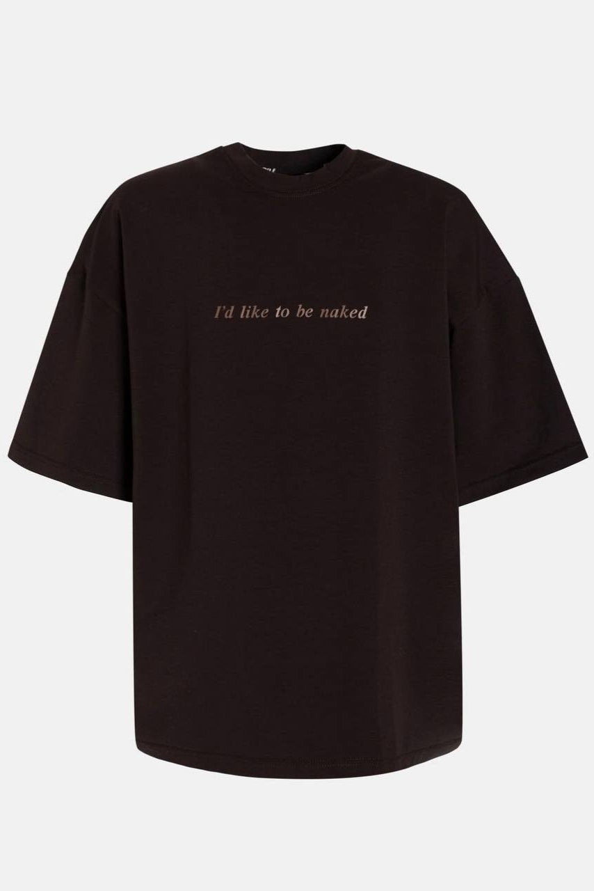 футболка "naked" у коричневому кольорі