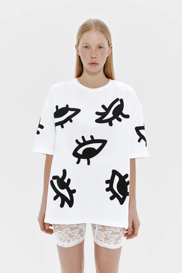 футболка "eyes" у білому кольорі