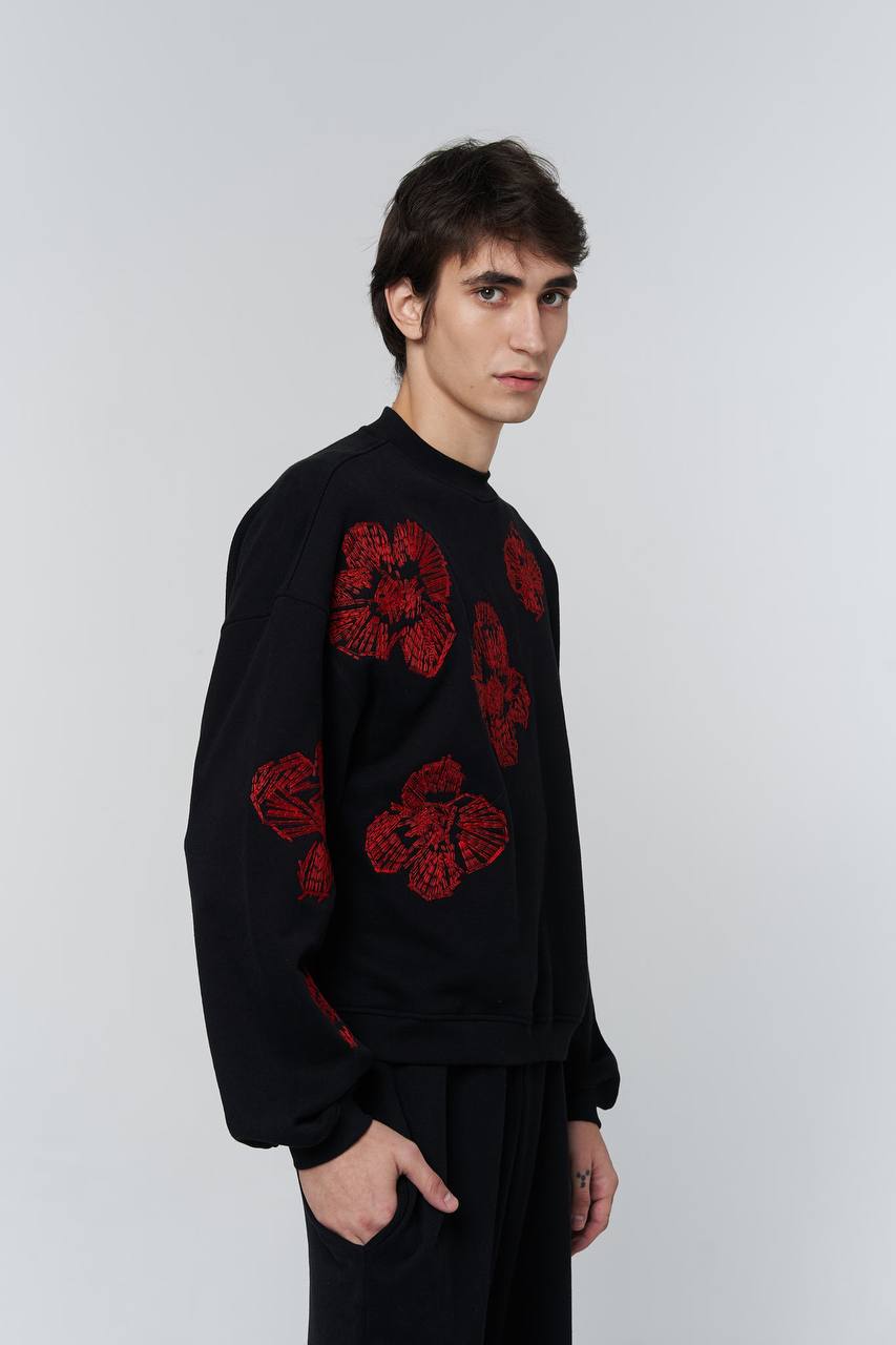 світшот "kvity" у чорному кольорі