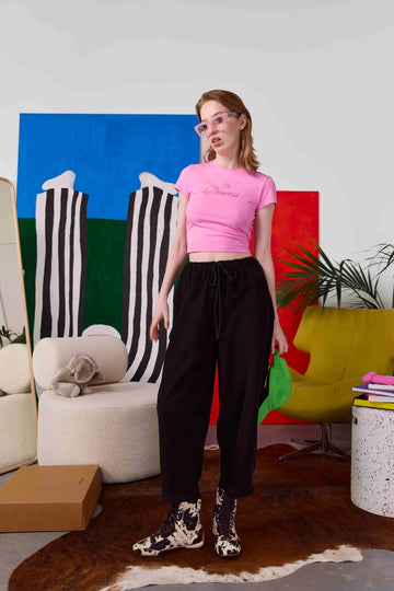 штани balloon у чорному кольорі