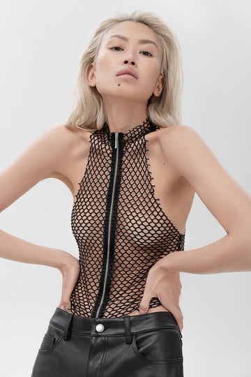 топ "sheer mesh" у чорному кольорі