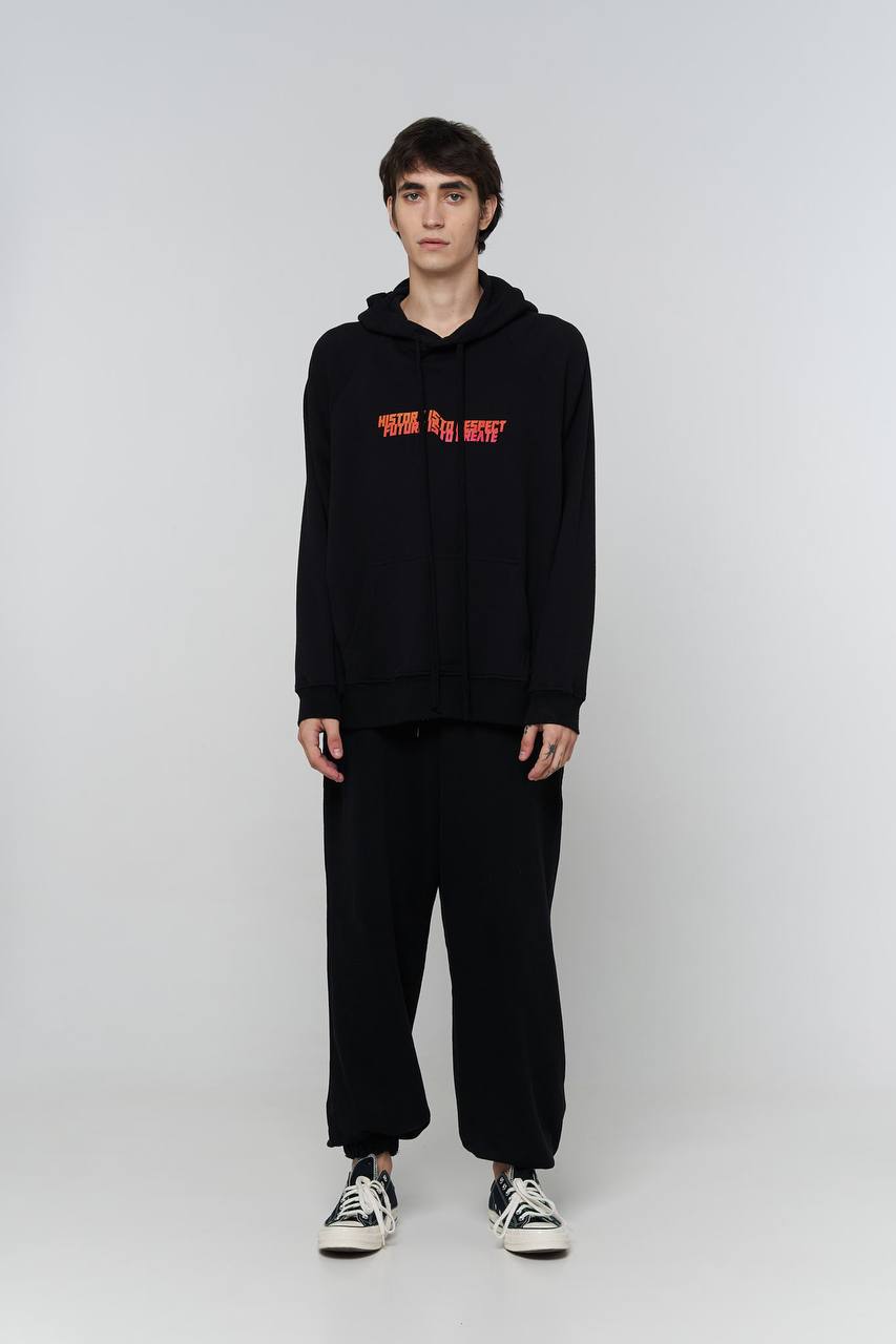 худі "history // future" у чорному кольорі