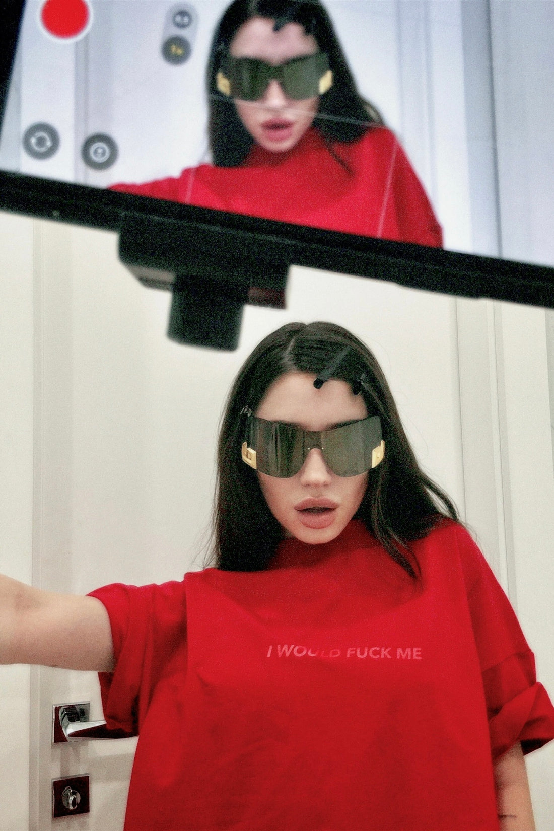 футболка "i would fuck me" у червоному кольорі