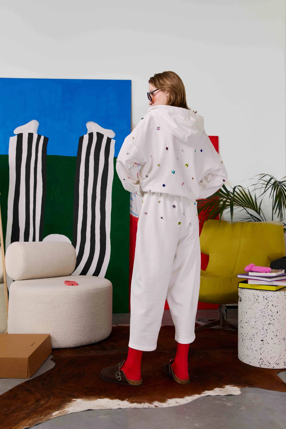 штани balloon із камінням у кольорі cloud