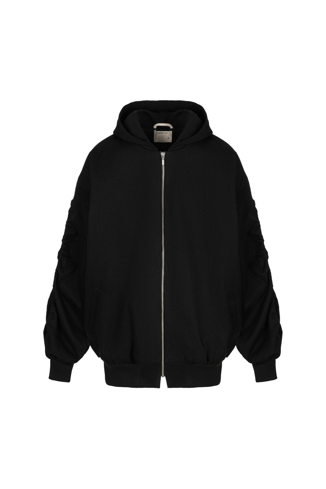 бомбер oversize у чорному кольорі