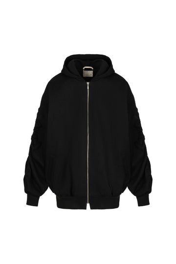 бомбер oversize у чорному кольорі