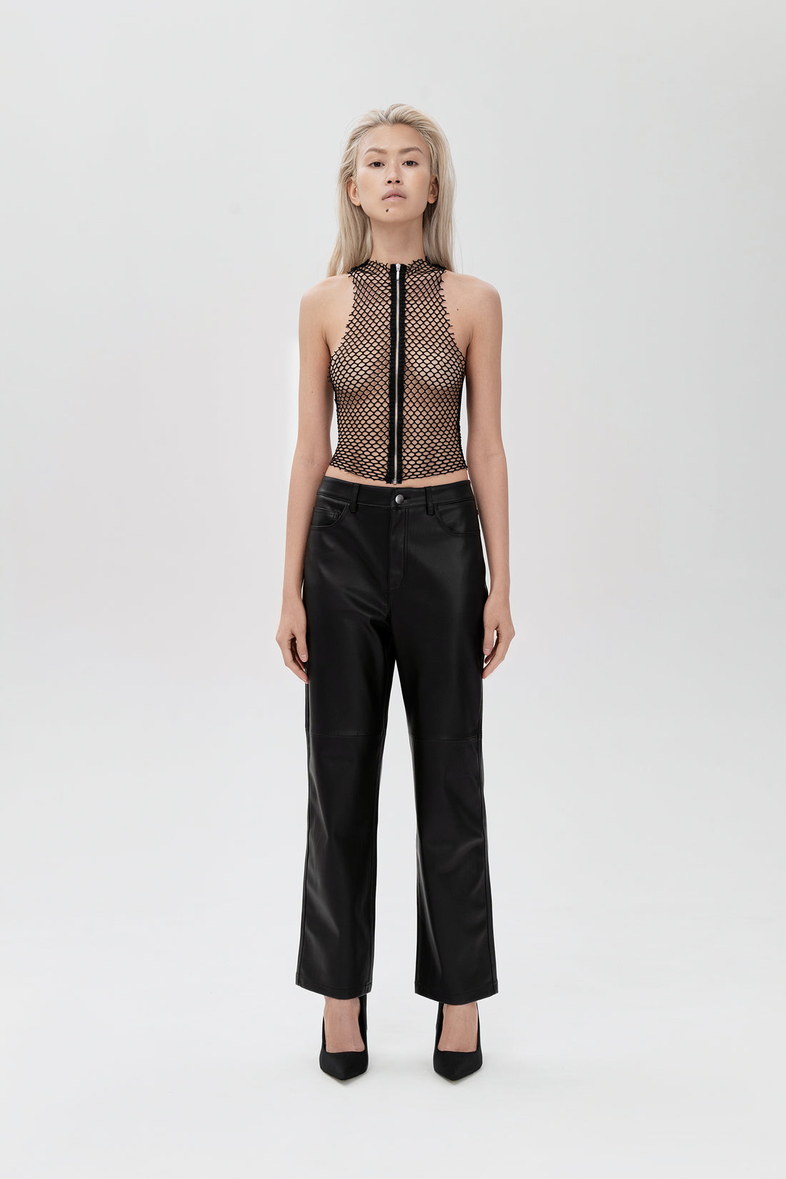 топ "sheer mesh" у чорному кольорі