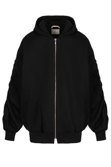 бомбер oversize у чорному кольорі