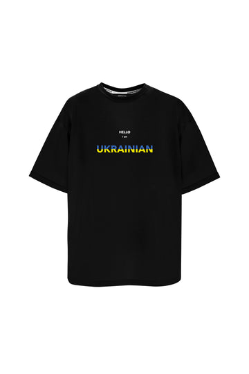 футболка "ukrainian" у чорному кольорі