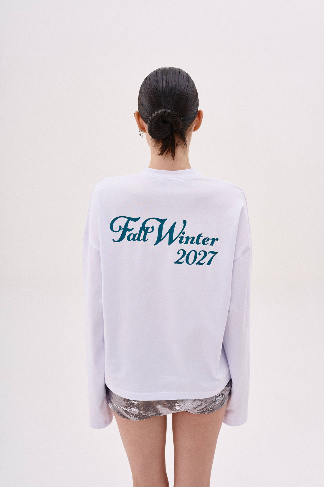 лонгслів "fall winter 2027" у білому кольорі