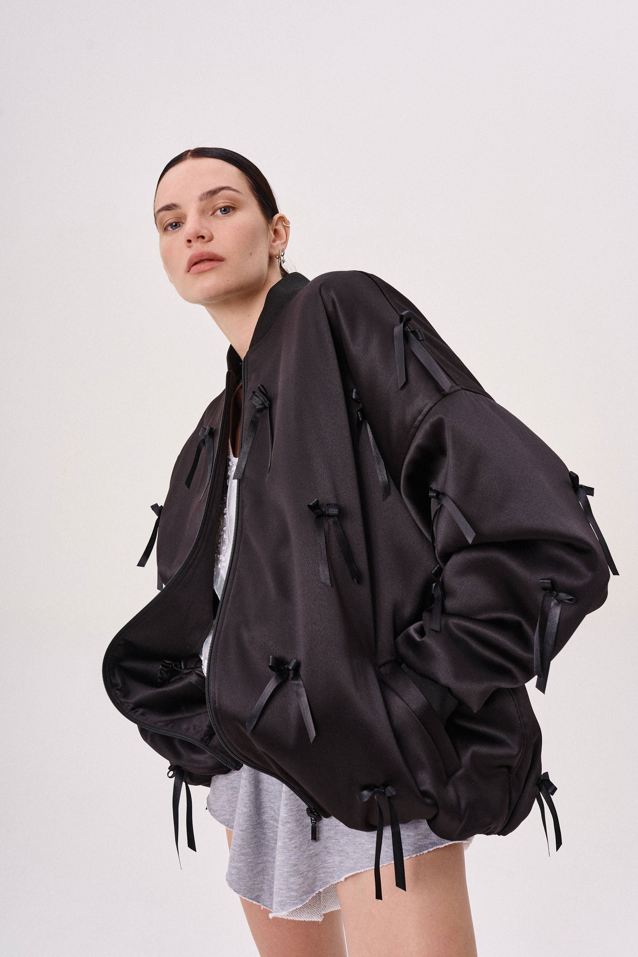 ribbon bomber jacket