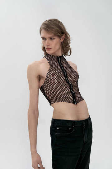 топ "sheer mesh" у чорному кольорі