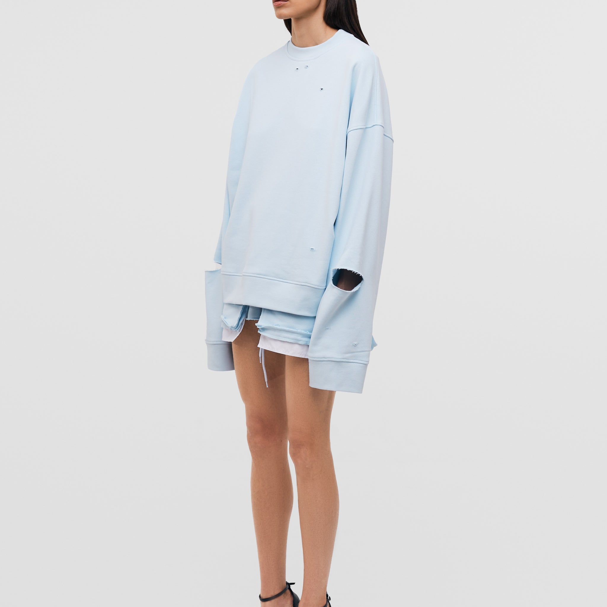 *світшот "destroyed" у блакитному кольорі special selection