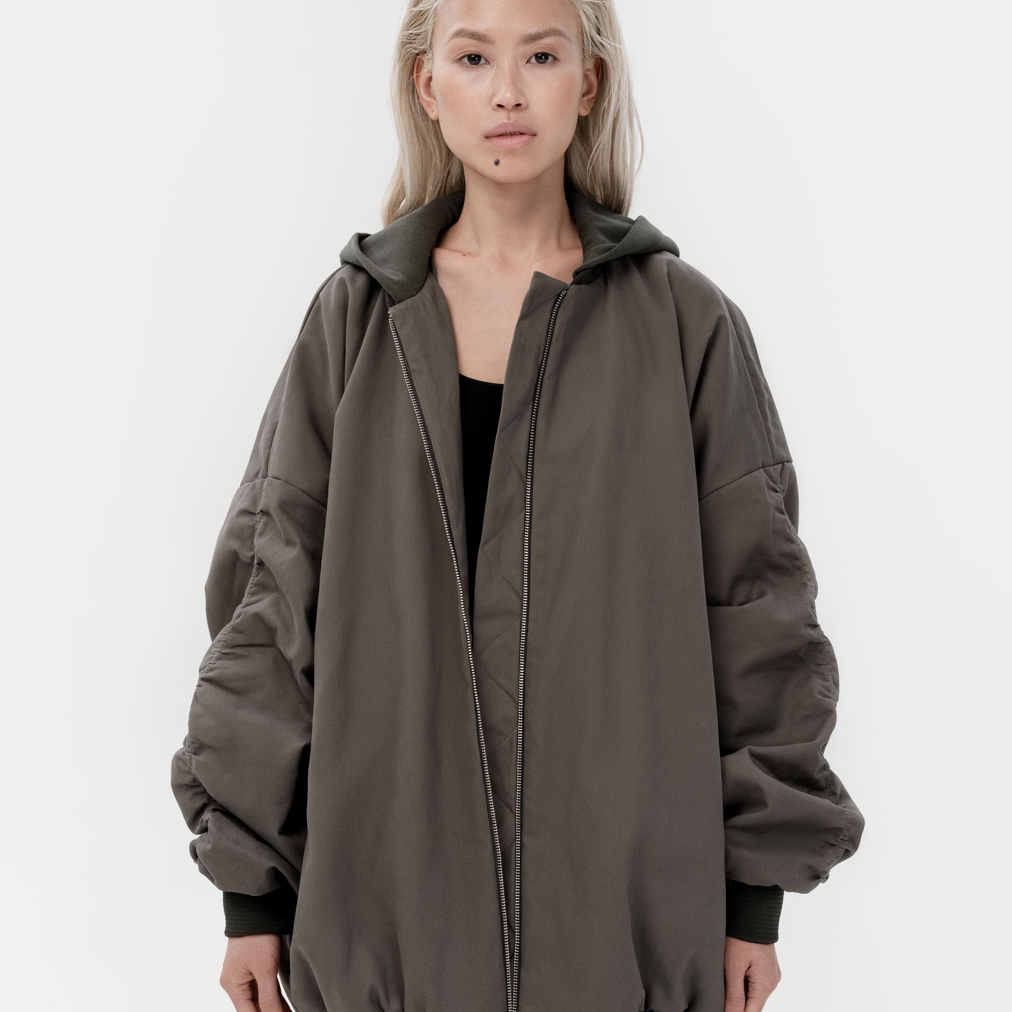 бомбер oversize у кольорі forest