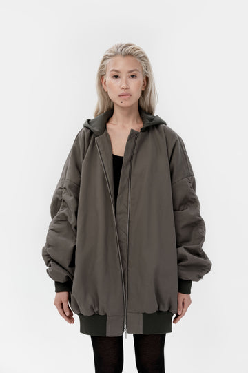 бомбер oversize у кольорі forest