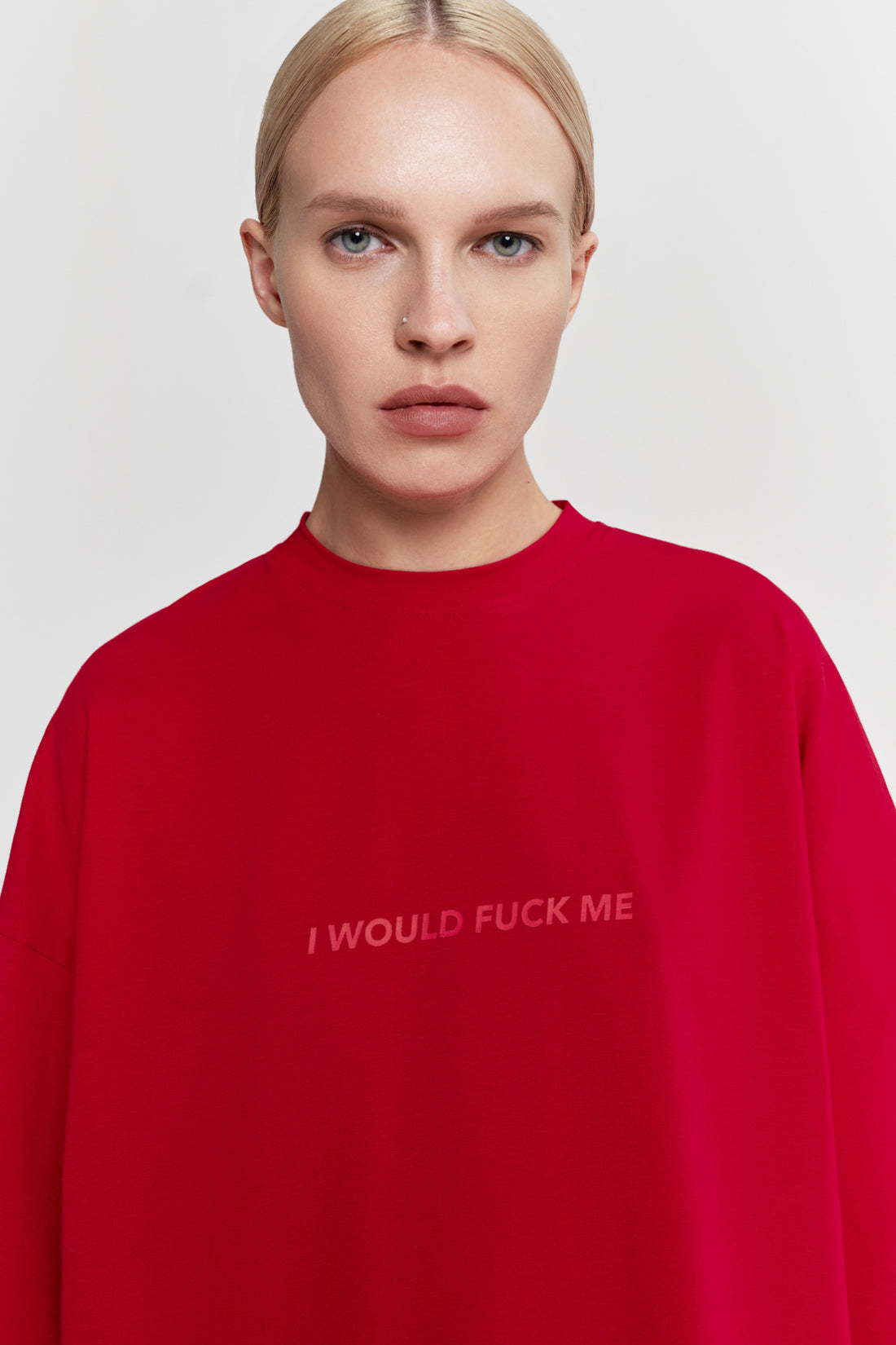 футболка "i would fuck me" у червоному кольорі