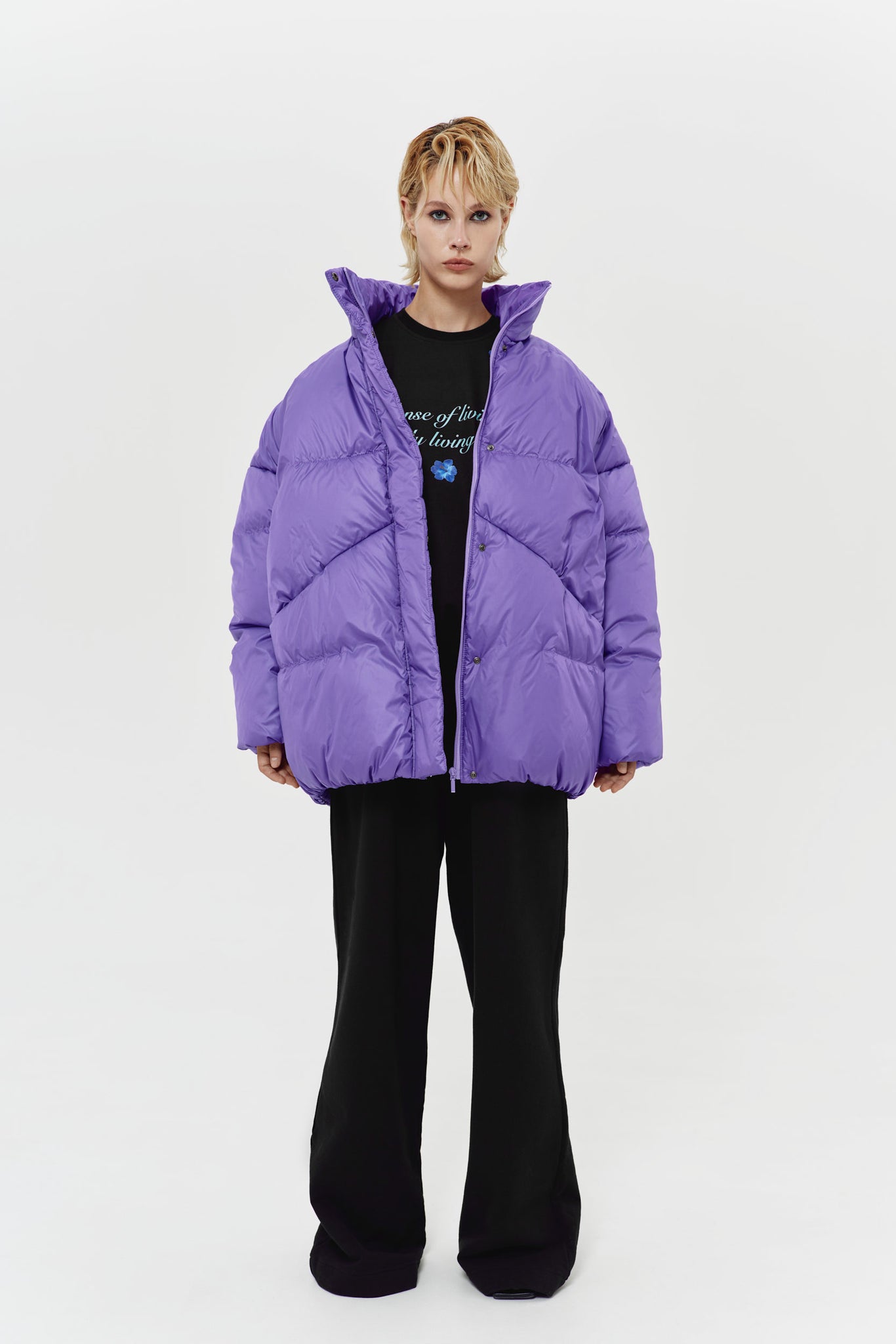 *пуховик-бомбер у кольорі purple special selection