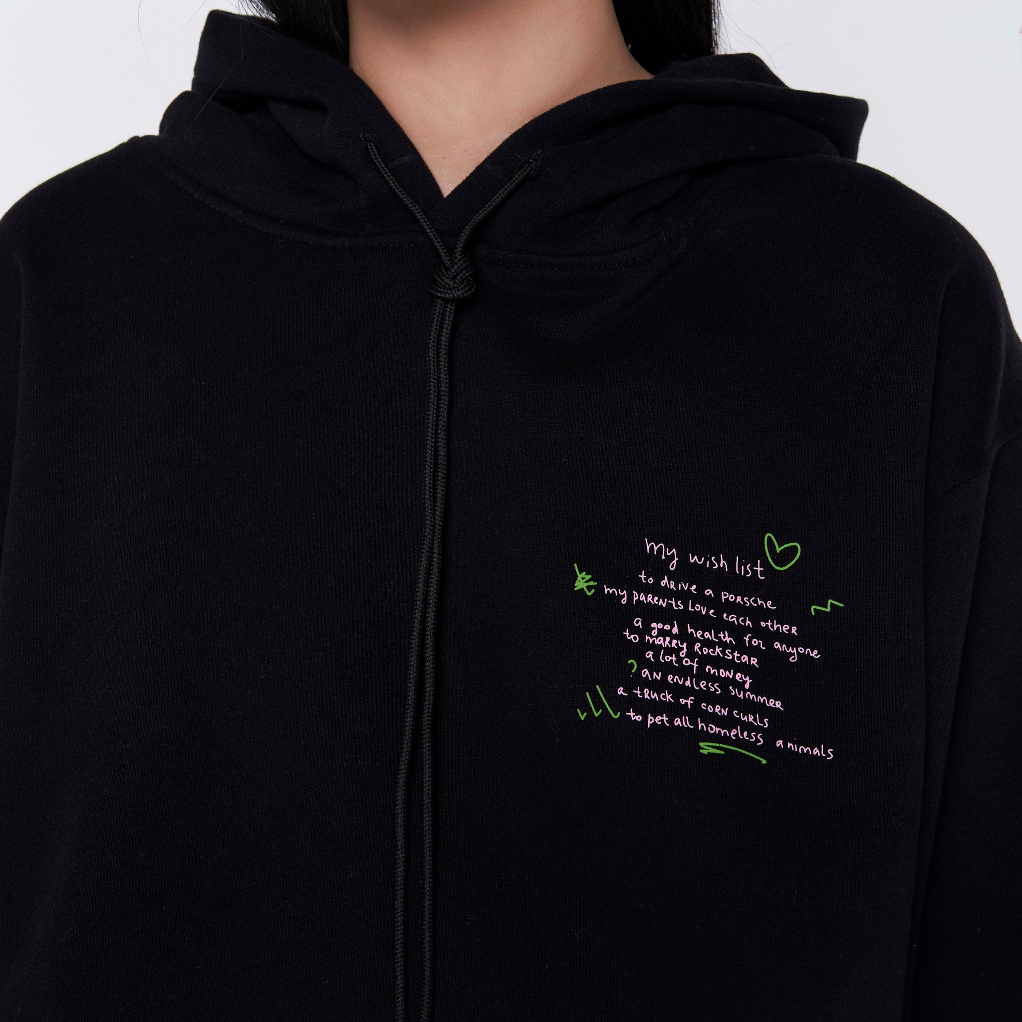 худі "wish list" у чорному кольорі