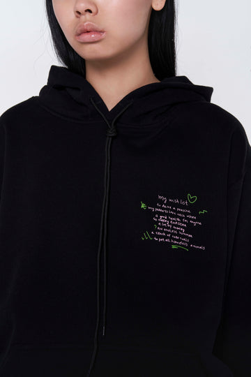 худі "wish list" у чорному кольорі