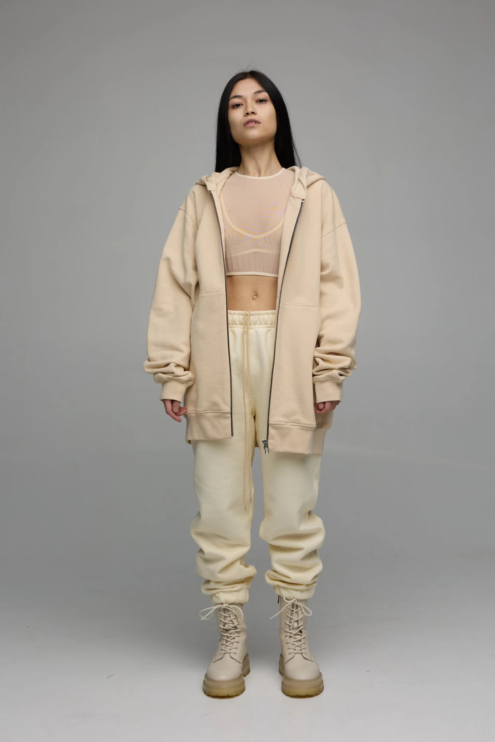 штани утеплені "unisex" у кольорі vanilla