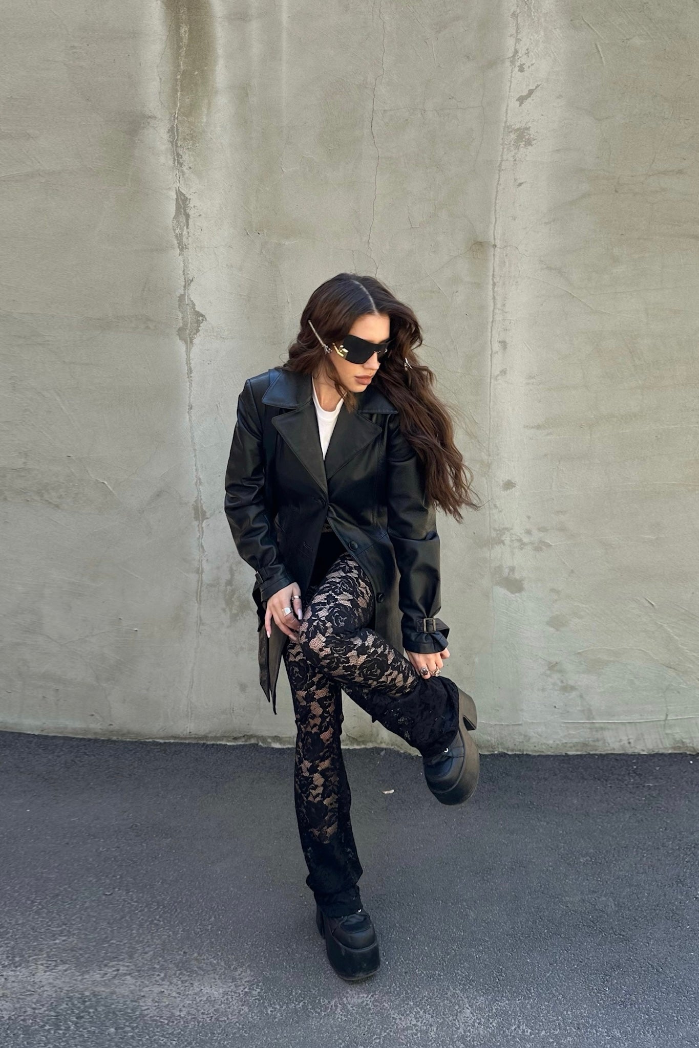 *штани "lace" у чорному кольорі special selection