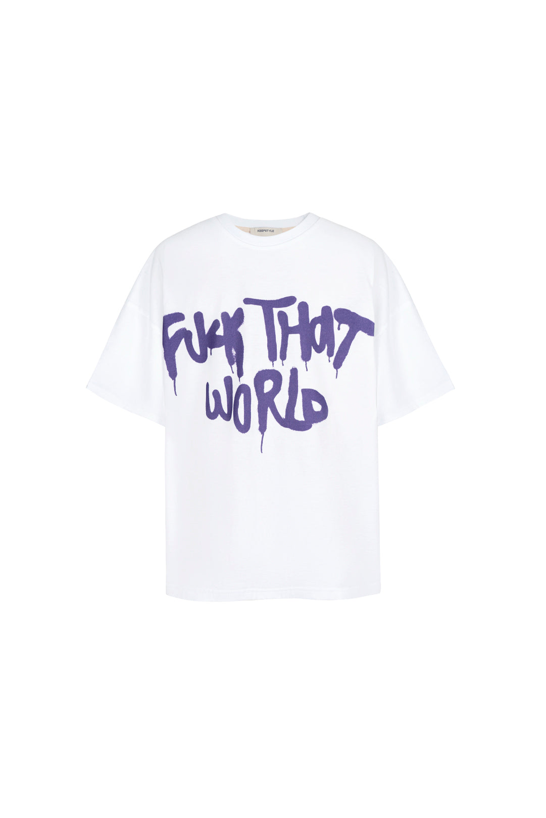 футболка "fuck that world" у білому кольорі