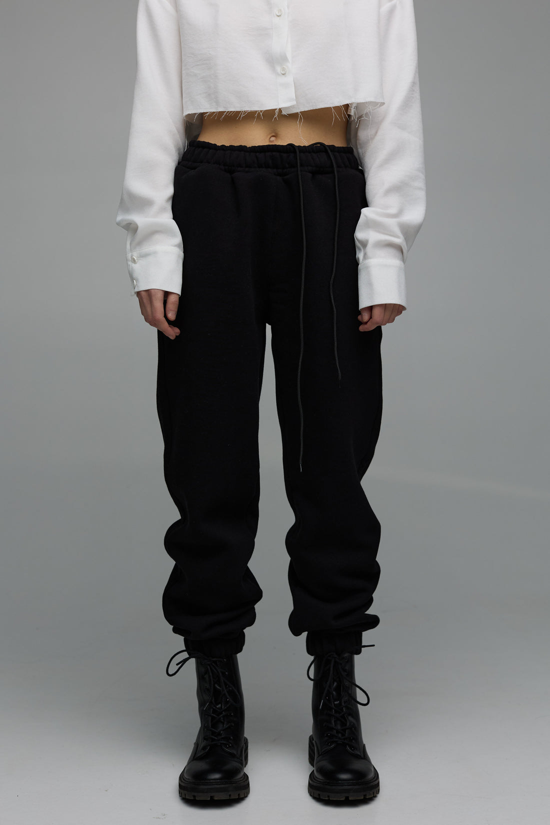 штани утеплені "unisex" у чорному кольорі