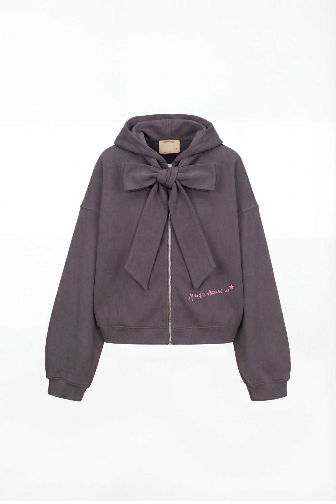 зіпер Bow Edition із завʼязками у кольорі графіт