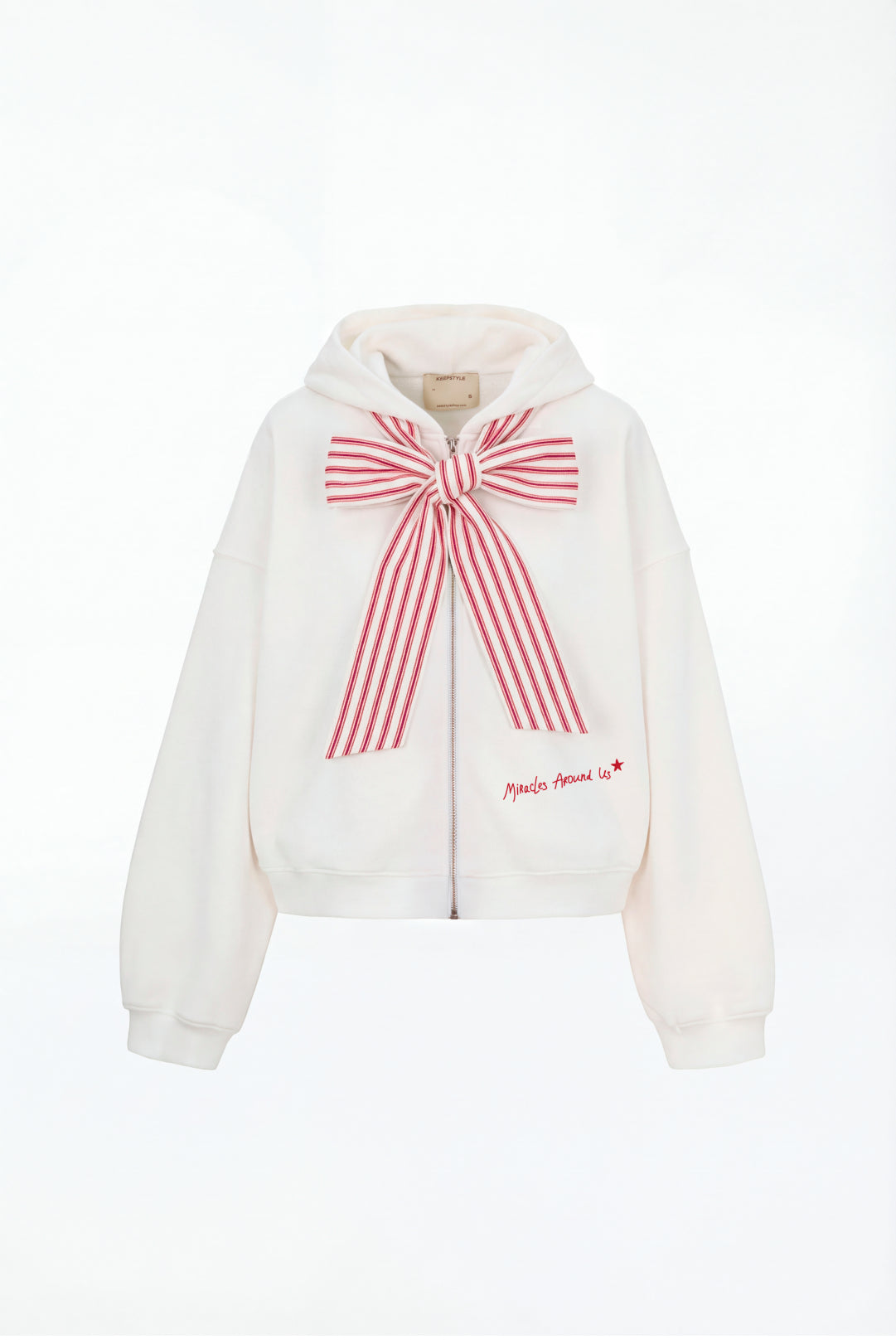 молочний зіпер Bow Edition із завʼязками у полоску