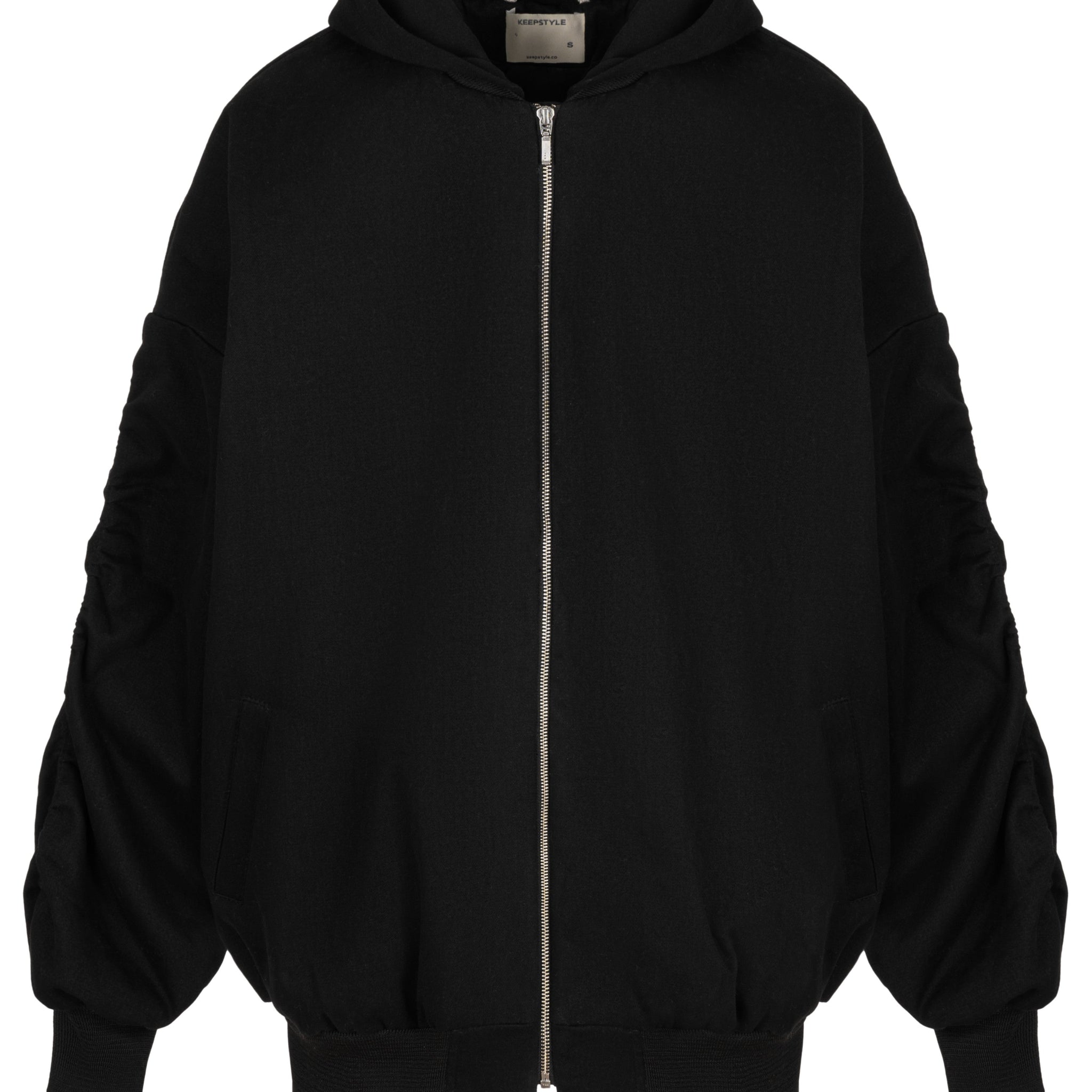 бомбер oversize у чорному кольорі