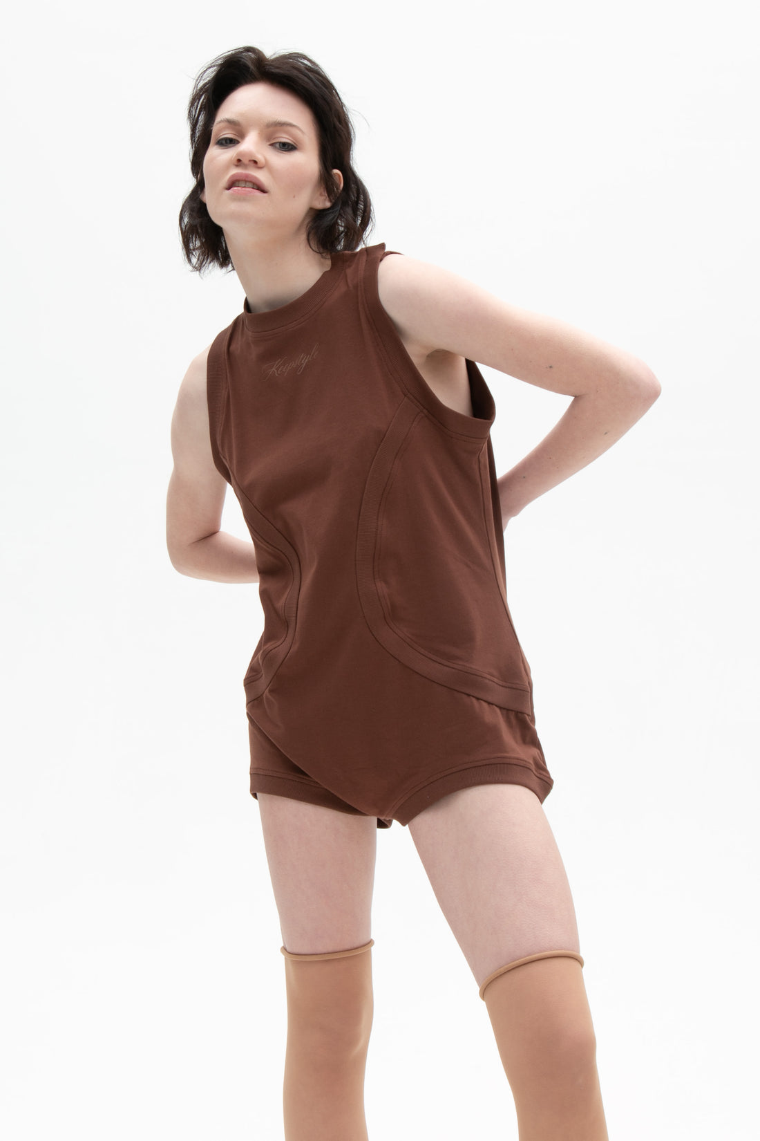 боді layered у коричневому кольорі
