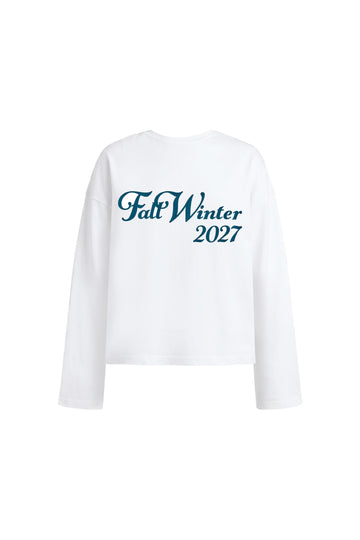 лонгслів "fall winter 2027" у білому кольорі
