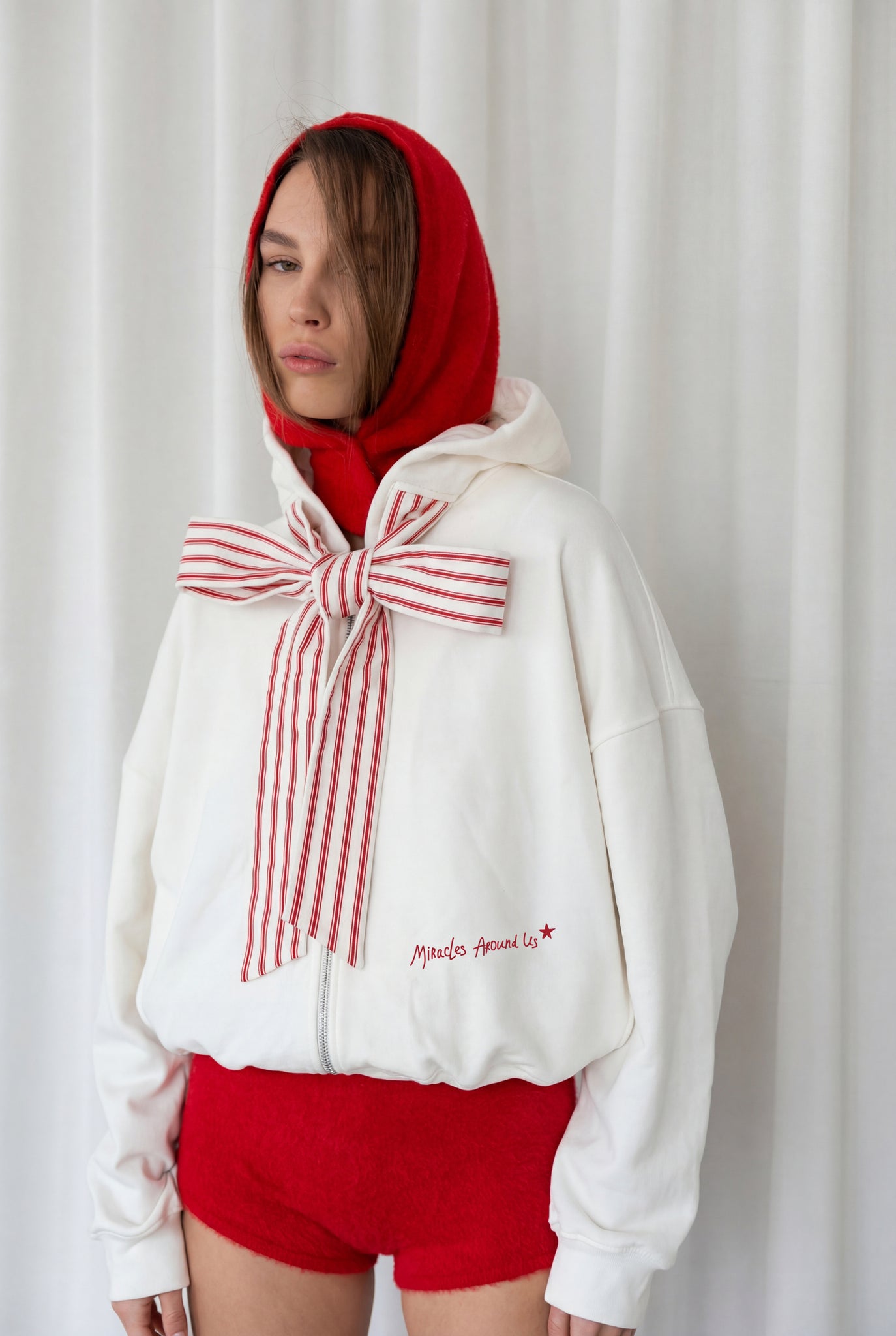 молочний зіпер Bow Edition із завʼязками у полоску