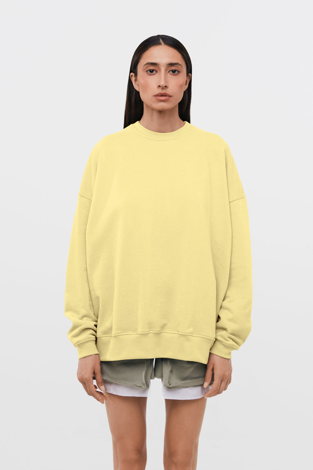 світшот "basic" у кольорі baby yellow