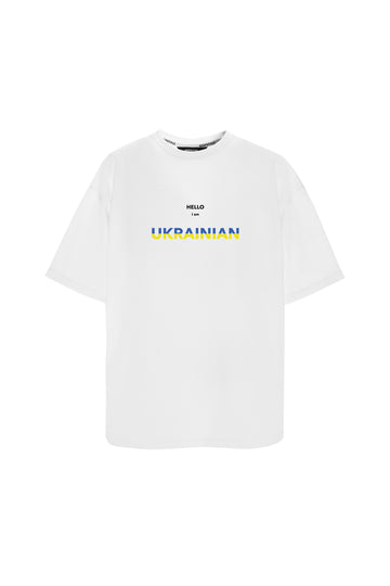футболка "ukrainian" у білому кольорі
