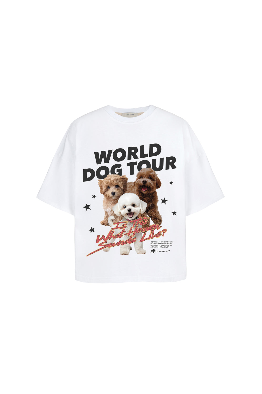 футболка “world dog tour” у білому кольорі