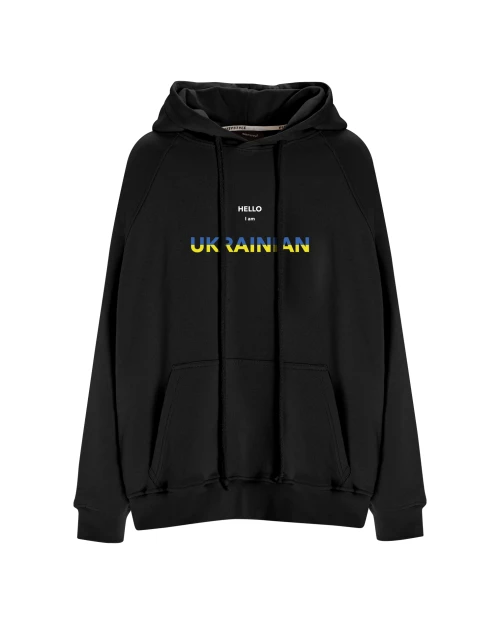 ukrainian hoodie in black color