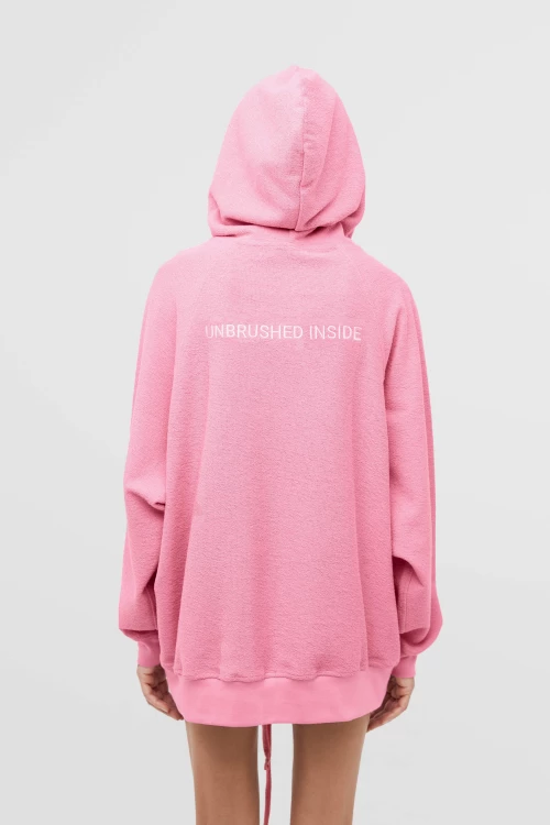 hoodie "unbrushed" in bubble color