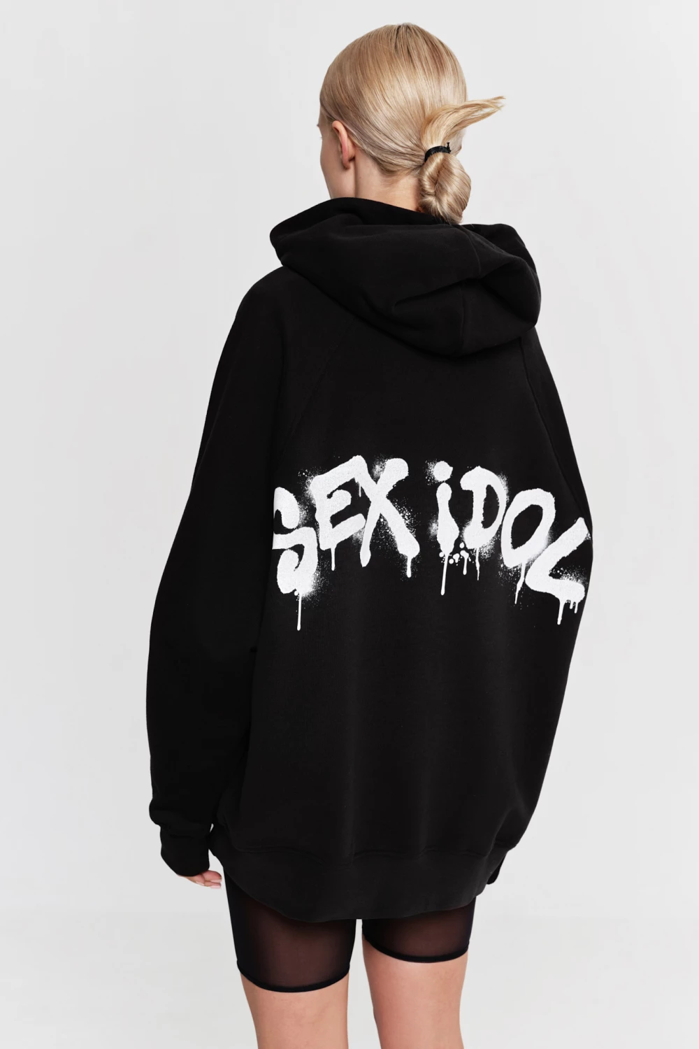 hoodie "sex idol" in black color
