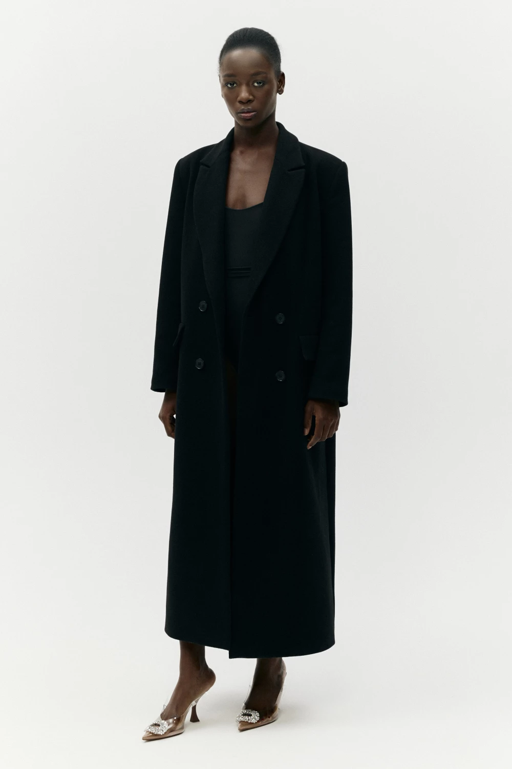long coat in black color