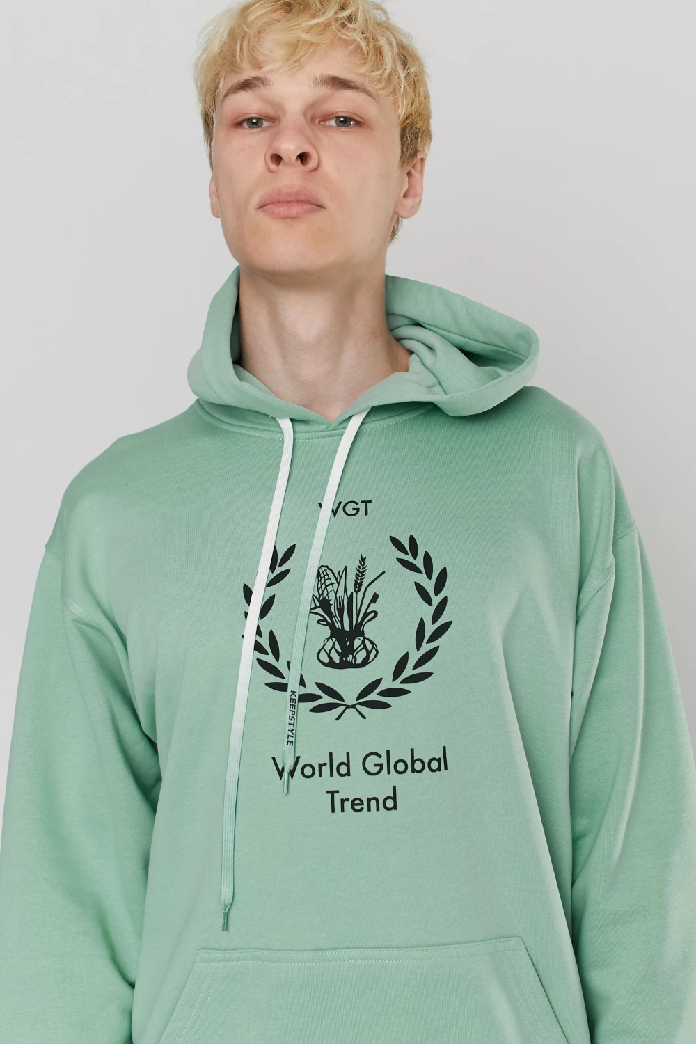 hoodie 'world global trend' in mint color