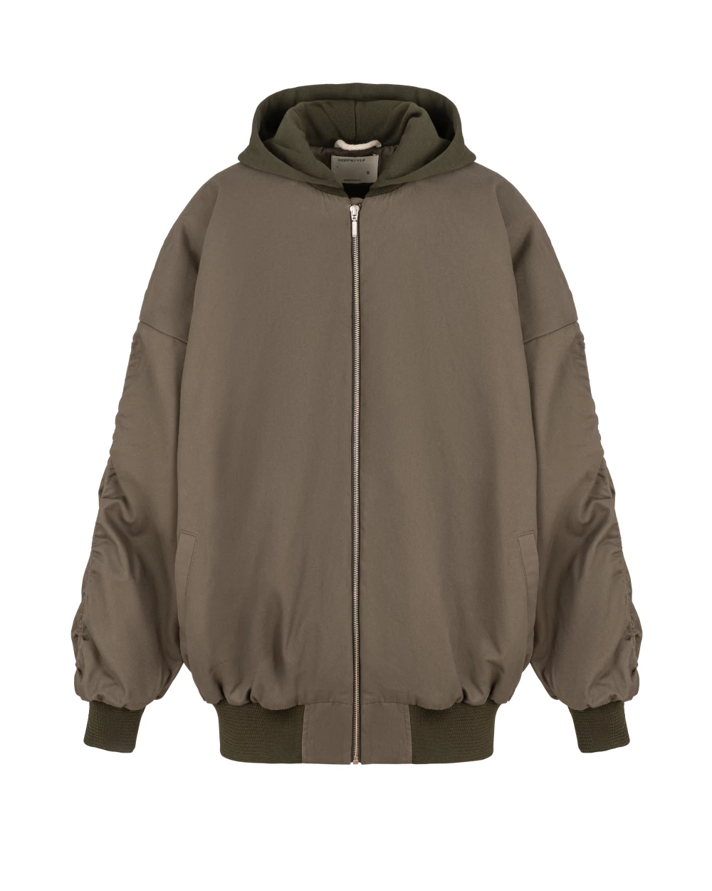 oversize bomber in forest color