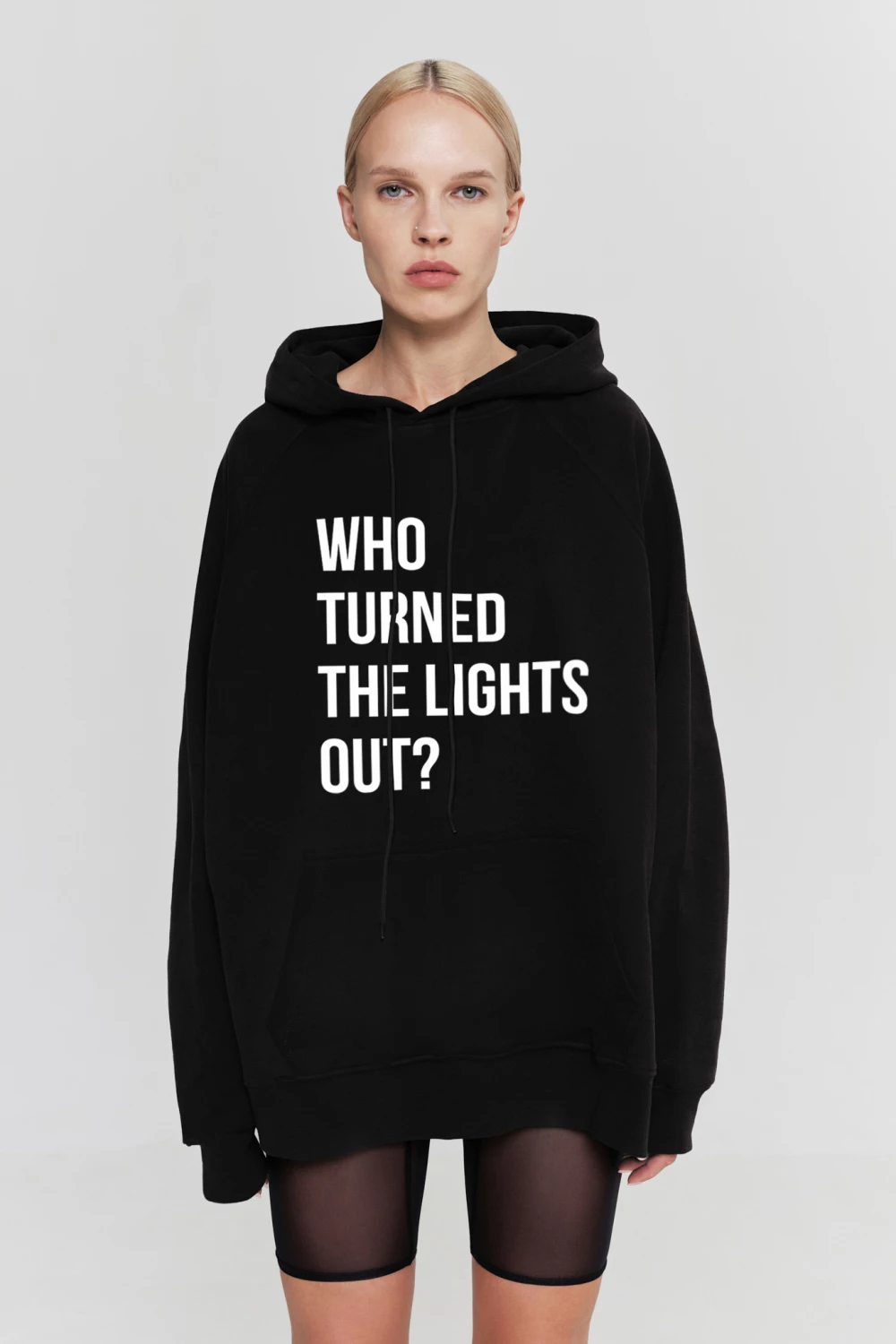 hoodie "lights out" in black color
