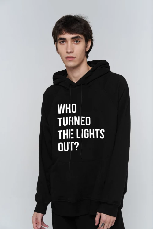 hoodie "lights out" in black color