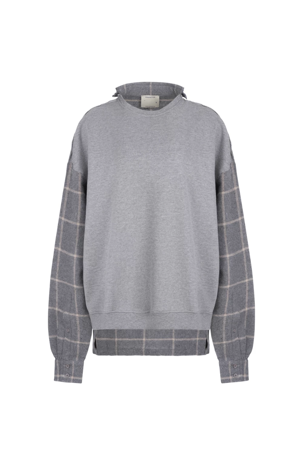 sweatshirt a la shirt in gray melange color