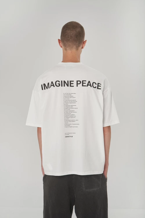 футболка "imagine peace" у кольорі vanilla