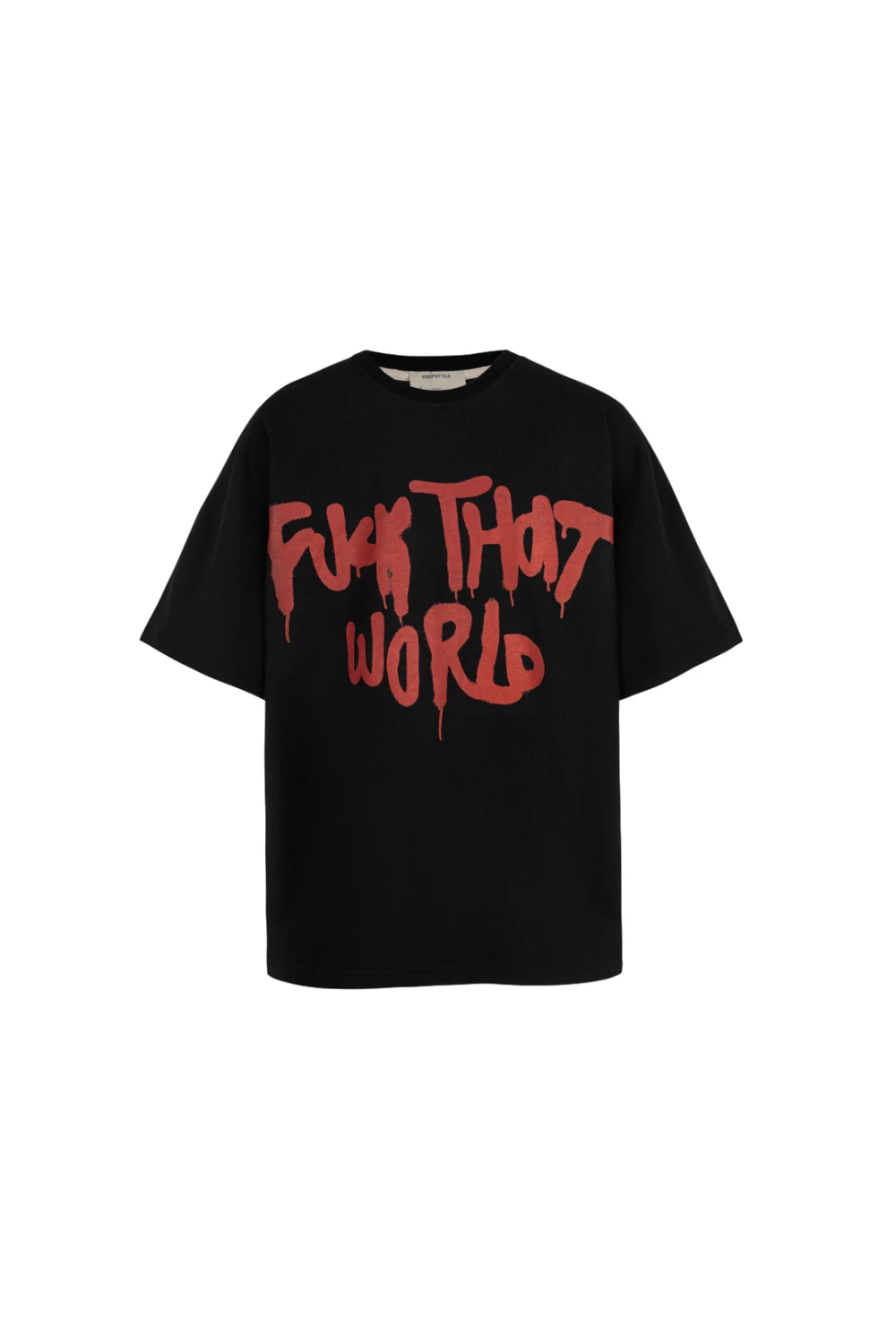 футболка "fuck that world" у чорному кольорі