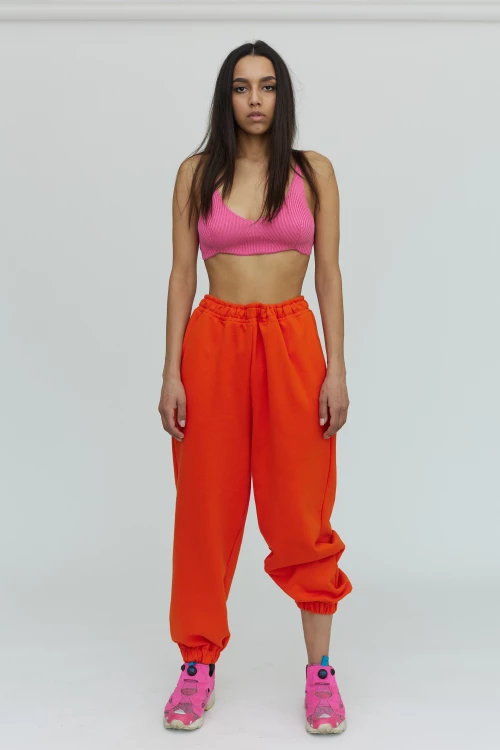pants "groove" in tangerine color