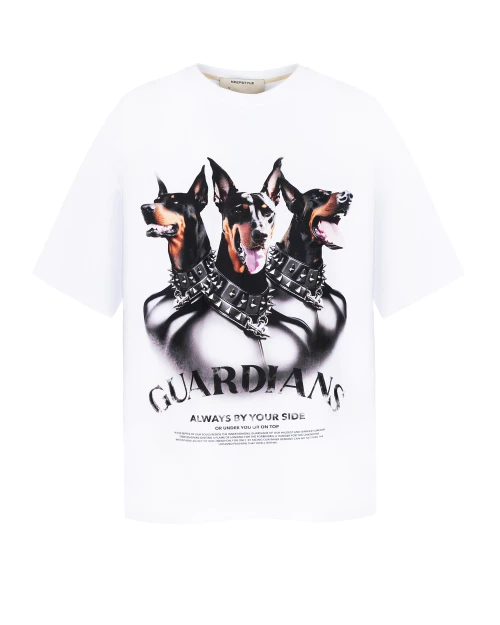 t-shirt "guardians" in white color