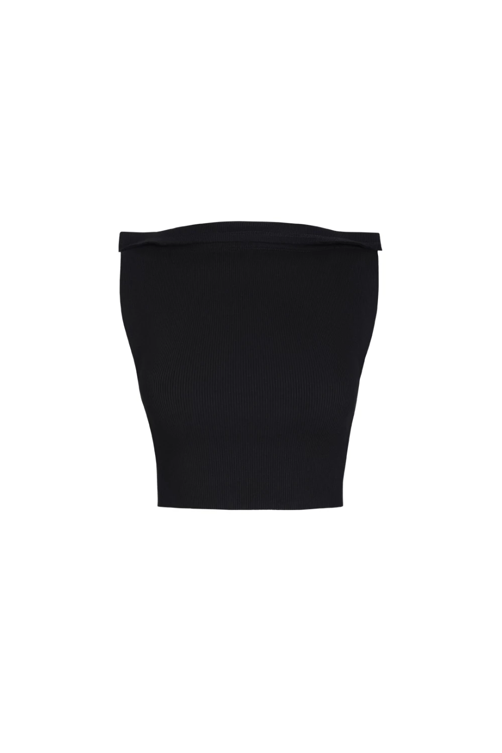 rough ribbed top in black color